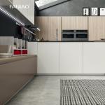 Minimalist Cabinet Designs Natural Wood Grain Stainless Steel Metal Modern