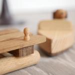 Fadeless Handmade Wooden Toys Wooden Excavator Toy With Great Textures