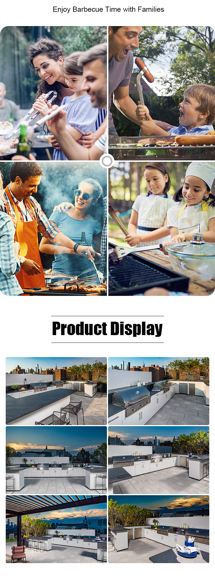 BBQ Grill Metal Outdoor Kitchen Cabinets Minimalist Luxury SS 304