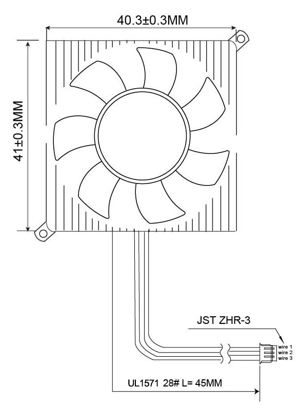 3Pin 5200RPM Server Cooling Fan Heatsink VC-AL4009(LE) 40x41x9.8mm