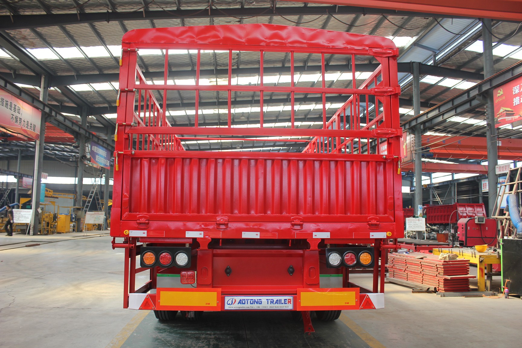 50Ton Leaf Spring Fence Cargo Transport Semi Trailer /Kin Pin 2''/3.5'' Bolt Type
