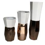 Special Design Galvanized Steel Planter White Powder Coated Flower Pot