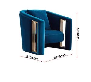 Wholesale Creative Armrest Hollow Velvet Metal Single Sofa Chair Italian Style Customized from china suppliers