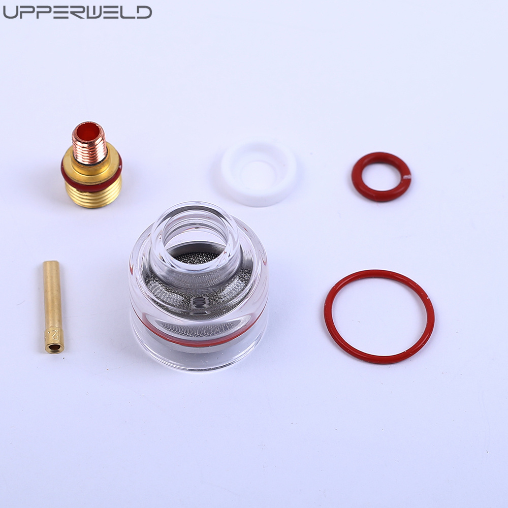 Stubby Gas Lens 10 Pyre Glass Cup Clear Nozzle Kit for WP-17/18/26 Tig Welding Torch