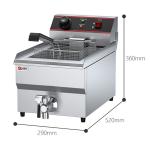 Industrial Hotel Restaurant Supplies 13L Electric Deep Fryer Silver with 1 Tank