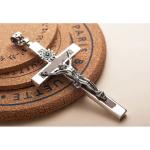 Women's and Men's Gothic Style Sterling Silver Cross Pendant Necklace with