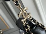 Black Chain Mini Sling Bag Branded Chanel Hobo Handbag Calfskin Leather