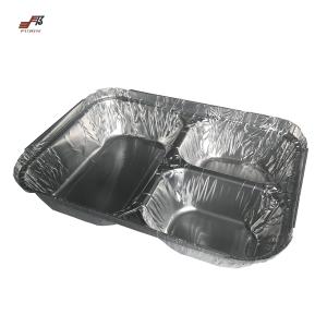 Wholesale Kitchen 3 Compartment Aluminum Trays 750ml Easy Taking from china suppliers