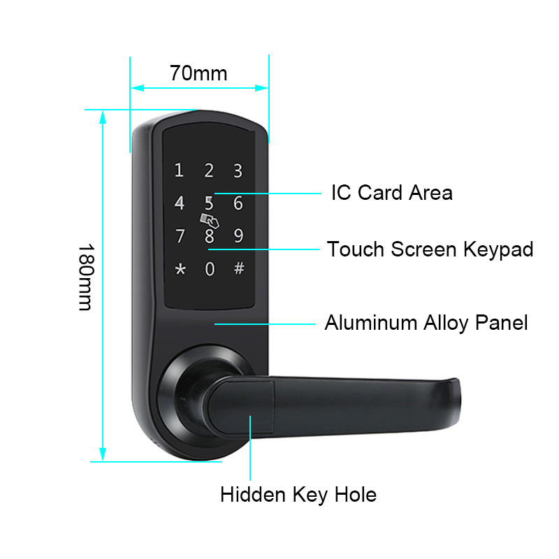 1.5V Bluetooth Controlled Door Lock 4pcs AA Bluetooth Keypad Door Lock