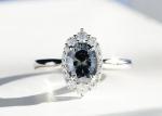 3 Carat Oval Lab Grown Moissanite Ring Dark Grey color 8×10MM size