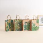 Gravnre Printing Green Plant Paper Bag for Food Snacks Packaging Mori Party Gift
