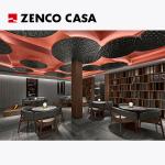 Hotel Leisure Furniture Set With Marble Round Table And Leather Lounge Chairs