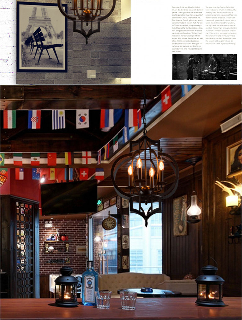 Modern Nordic Creative Iron E14 LED Lighting Chandelier E14 American Chandelier(WH-CI-124)