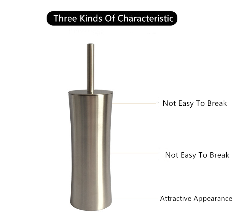 304 Stainless Steel Strong Cleaning Soft Brushing Toilet Brush Free Standing Toilet Brush Gold