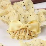 Green Woven Ribbon Hair Accessories for Baby Clothes and Lolita Skirts Wrinkled