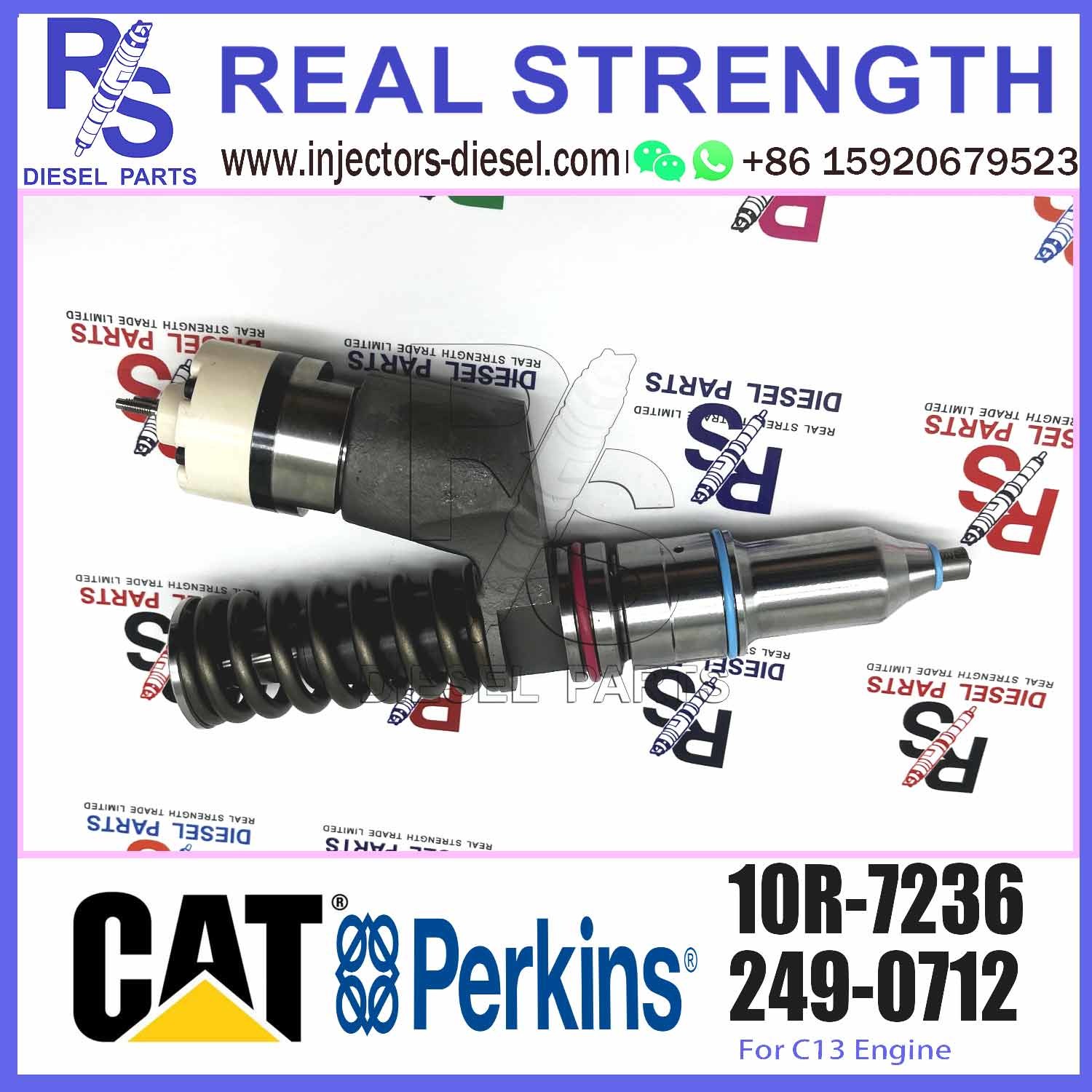 Diesel Fuel Common Rail Injector 2490705 10R7236 249-0705 10R-7236 For CAT C13 Excavator