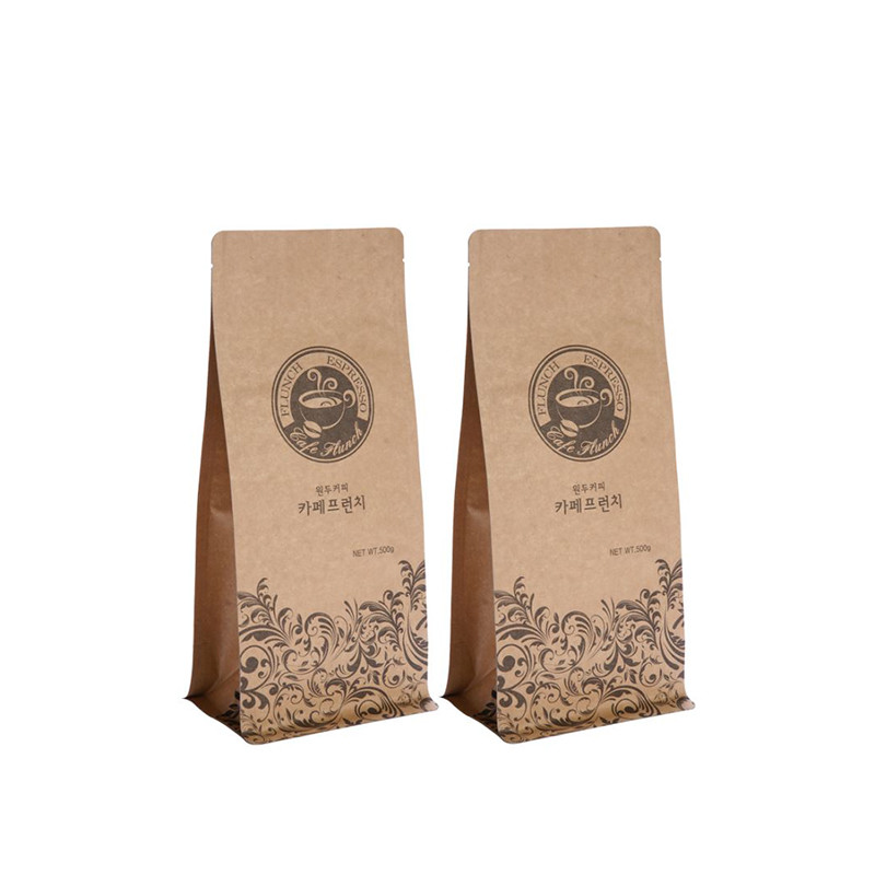 Biodegradable Kraft Paper Pouch Stand Up Compostable No Smell For Coffee Tea Nut Food