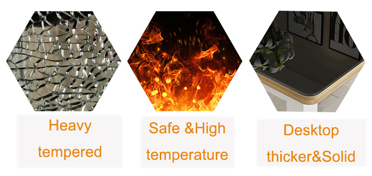 Modern Glass Top Dining Room Table Safety With High Temperature Resistance