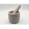 Buy cheap Round Stone Mortar And Pestle , Marble Bowl With Grinder Handcrafts from wholesalers