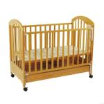 Solid Wood Automatic Baby Swing Bed With Brakes Wheels , Modern Baby Cribs