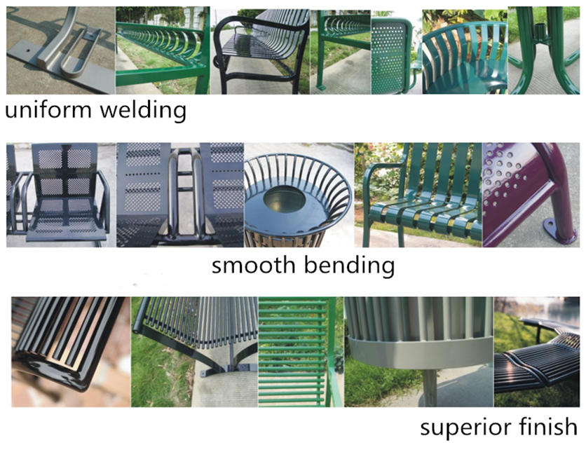 Circular Curved Wood Round Tree Benches With Sandblasting Zinc Spraying Finish