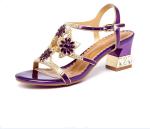 Bs102 2021 New Sandals Women'S Summer Diamond Shoes Fish Mouth Middle Heel