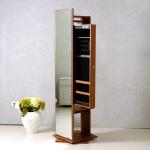 Retro Rotatable 172cm Coat Rack Mirror Jewelry Armoire