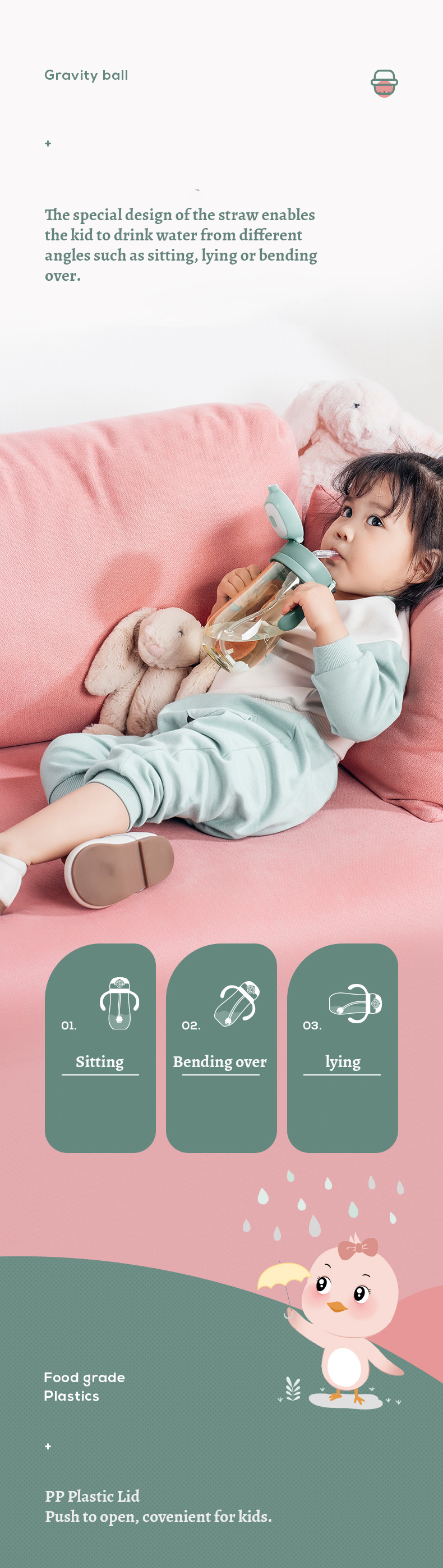Nontoxic Multiscene Toddler Plastic Bottle , Heatproof Kid Water Bottle