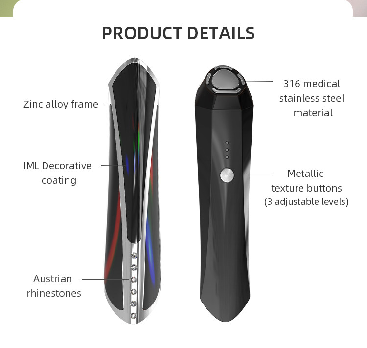 Ultrasonic Vibration Ems Galvanic Eye Massager Wand 3MHZ DC 5V