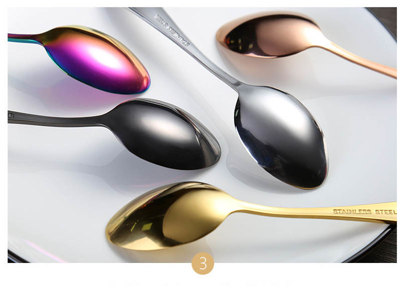Gold Plated 410 Stainless Steel Tableware Set Steak Knife Fork And Spoon