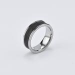 Modern Stainless Steel Forged Carbon Fiber Ring For Men Waterproof