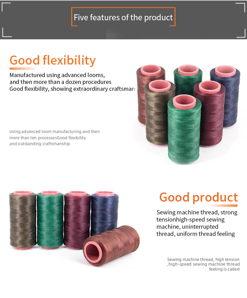 Waxed Sewing Cord 210D/16 250M Polyester Thread for Handmade Leather Crafting Supplies