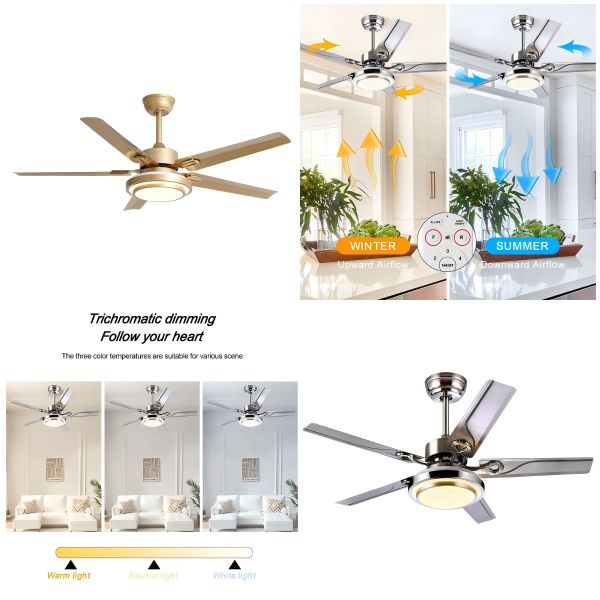 Wholesale factory Sitting Room Ceiling Fan With Light Modern Decorative Ceiling Fan With Led Lights