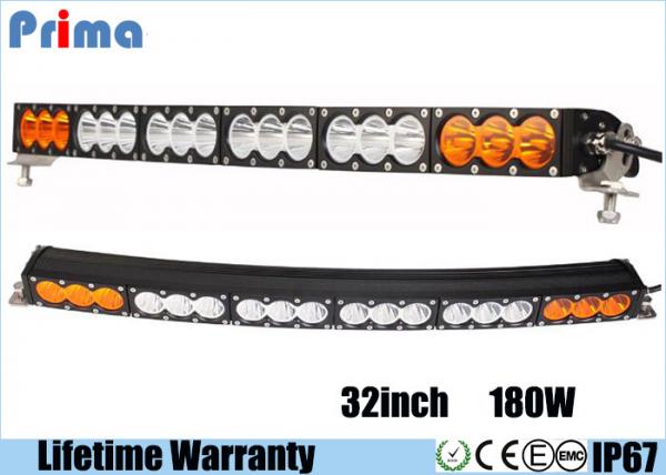 Quality Multi Color 180W 32 Inch Curved LED Light Bar Amber White IP67 Waterproof for sale