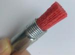 Hex Shank 25mm Diameter Red Color Nylon Bristle Pilot Bonding End Brush for