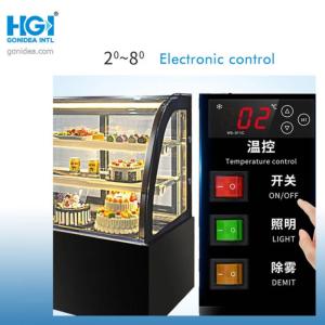 Wholesale CCC Restaurant Curved Glass Bakery Display Case Refrigerated AC220V 60HZ from china suppliers