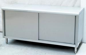 Wholesale Enclosed Restaurant Stainless Steel Work Table With Slided Door , 1600x600x800mm from china suppliers
