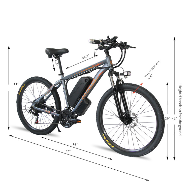 Waterproof 26 Inch Full Suspension Mtb E Bike 500w 48V Fat Tire For Adults