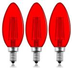 4W Red Colored Edison Bulbs 2400K C35 E12 Party Red Candelabra Light Bulb