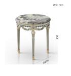 Corner Carved Wood Marble Top Coffee Antique End Table For Sofa