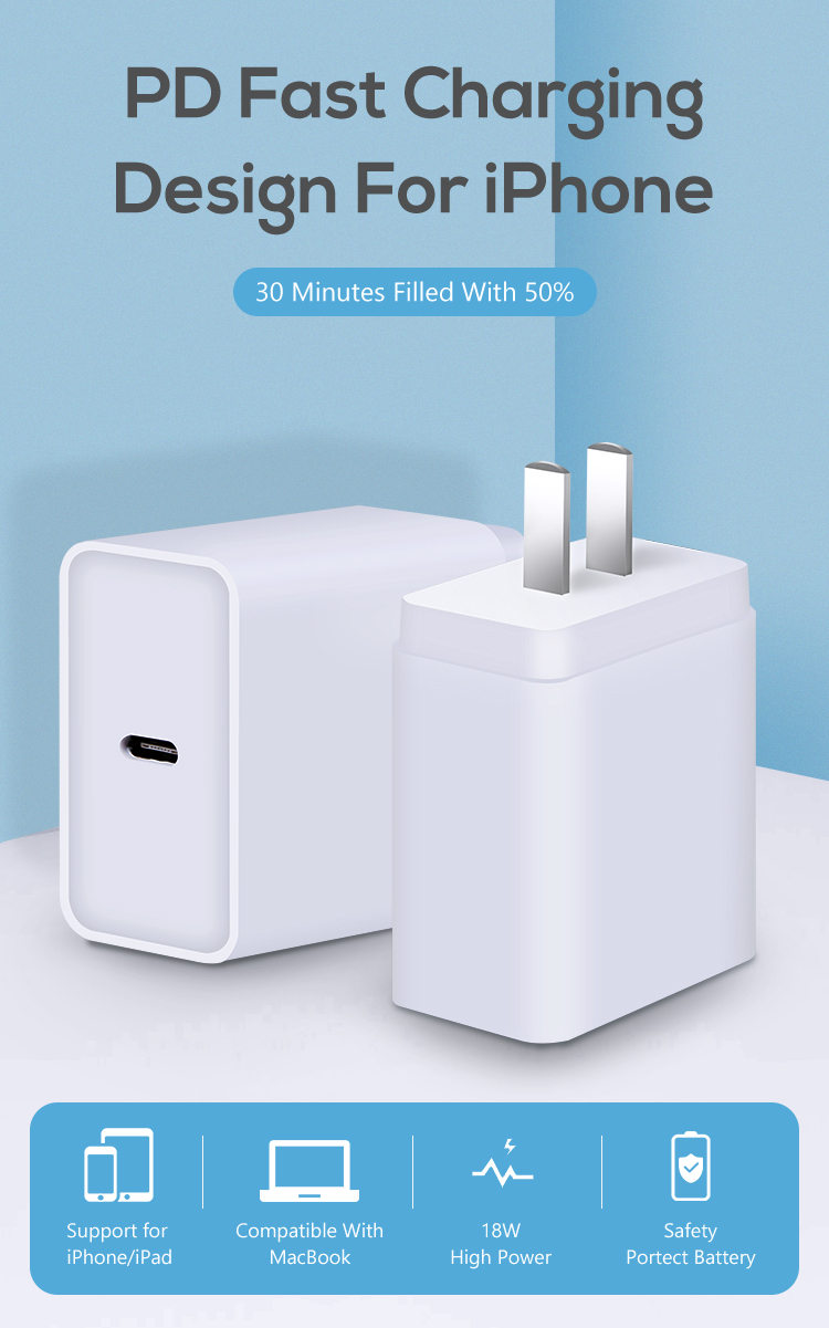 5A Electric Mobile Phone USB PD Wall Charger