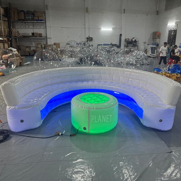 Customized Airtight LED Inflatable Round Sofa Furniture Lounge Inflatable Sofa