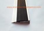 Anti Slip Aluminum Stair Nosing , Stair Safety Treads Nosings With Black PVC