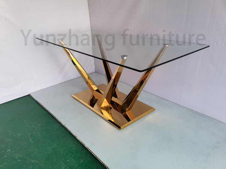 Modern stainless steel metal coffee table luxury marble coffee tea table