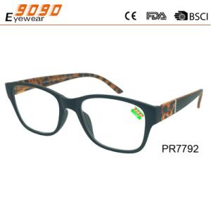 Wholesale Fashionable reading glasses ,spring hinge with demi color and metal parts on the temple, from china suppliers