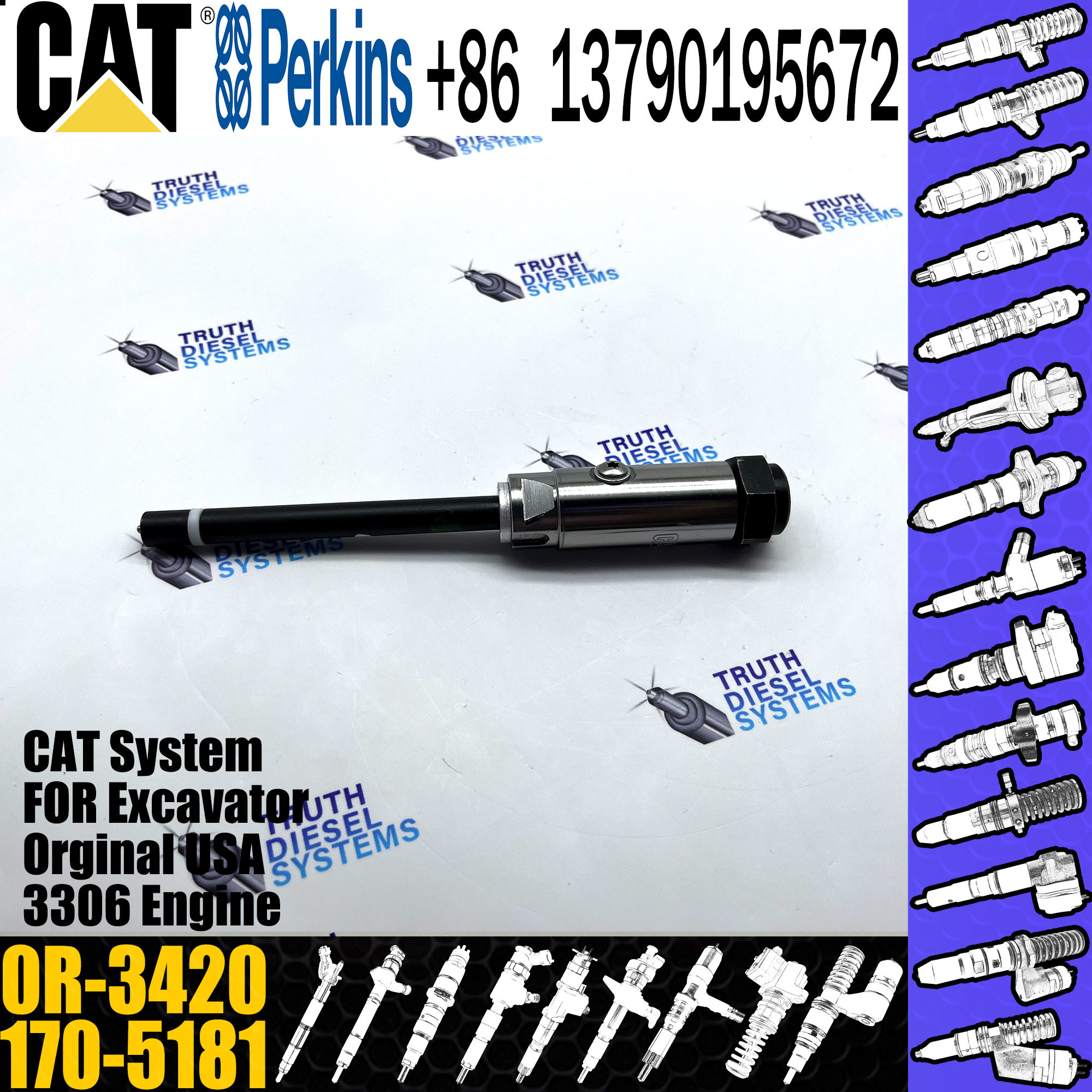 4W-7016 Diesel Injector Nozzle Caterpillar 3208 Engine CAT Injector