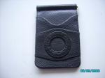 Genuine leather black color Personalized Leather Money Clip