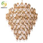 Vintage Pure Copper Crystal Chandelier Living Room Bedroom Hotel Chandelier