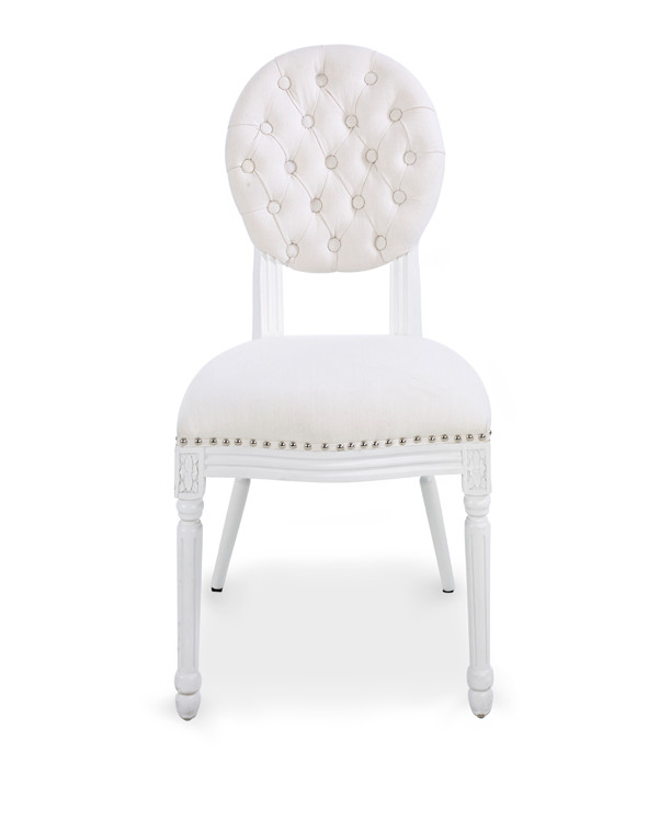 Dubai Banquet event wedding white linen fabric oak wood chair for event party dining chair