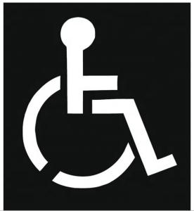 Wholesale Black PVC Stencil High - Impact Plastic For Wheelchair Handicap Symbol from china suppliers